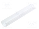 Cover for LED profiles; white; 1m; V: D9; push-in