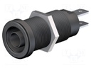 Socket; 4mm banana; 37mm; black; nickel plated; screw,panel; 20A