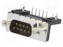 D Sub Connector, DB9, Standard, Plug, FCI Delta D Series, 9 Contacts, DE, Solder