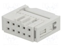 Plug; IDC; female; PIN: 10; with cable clamp; IDC; for ribbon cable