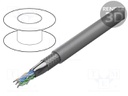 Wire; RS232,RS422; 3x2x24AWG; stranded; Cu; PVC; grey; 305m