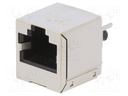 Socket; RJ45; PIN: 8; gold-plated; Layout: 8p8c; on PCBs; THT