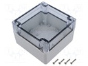 Enclosure: multipurpose; X: 120mm; Y: 120mm; Z: 75mm; ZP; ABS; IP67