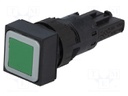 Switch: push-button; Stabl.pos: 2; 16mm; green; Pos: 2; -25÷70°C