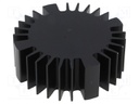 Heatsink; LED; Ø: 70mm; H: 25mm; Colour: black