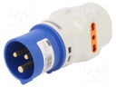 Connector: AC supply; adapter; male/female; 16A; 230VAC; IP20