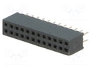 Socket; pin strips; female; PIN: 24; straight; 1.27mm; THT; 2x12
