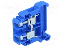 Splice terminal: rail; 0.5÷10mm2; ways: 1; terminals: 2; blue; TS35