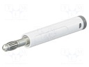 Connector: 4mm banana; plug; 32A; 30VAC; 60VDC; white; 2.5mm2