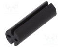 Spacer sleeve; LED; Øout: 4.8mm; ØLED: 3mm; L: 15.9mm; black; UL94V-0