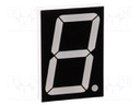 Display: LED; 7-segment; 38.1mm; 1.5"; No.char: 1; red; 90mcd