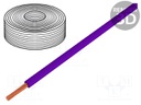 Wire; stranded; Cu; 1x0,25mm2; PVC; violet; 100V; -10÷85°C; 50m