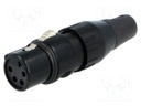 Plug; XLR; female; PIN: 4; straight; for cable; soldering; 50V; 10A