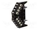 Splice terminal: rail; 1.5mm2; ways: 4; terminals: 16; black; 250VAC