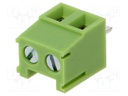 PCB terminal block; angled 90°; 3.81mm; ways: 2; on PCBs; terminal