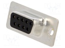 D-Sub; PIN: 9; socket; female; turned contacts; straight; THT