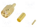 Plug; SMA; reverse,female; straight; RG174; crimped; for cable
