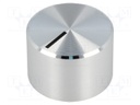Knob; with pointer; aluminium,plastic; Shaft d: 6mm; Ø17.8x12mm
