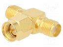T adapter; SMA male,SMA female x2; T; 50Ω; teflon; gold-plated