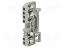 Splice terminal: rail; 2.5mm2; ways: 1; terminals: 3; grey; TS35