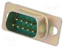 D Sub Connector, Standard, Plug, DM HE501 Series, 9 Contacts, DE, Solder Cup