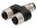 T adapter; M12 male,M12 female x2; A code-DeviceNet / CANopen