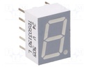 Display: LED; 7-segment; 10mm; 0.39"; No.char: 1; orange-red; anode