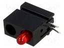 LED; in housing; red; 3mm; No.of diodes: 1; 20mA; Lens: diffused,red
