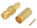 Plug; SMA; female; straight; 50Ω; RG142,RG223,RG400; for cable