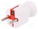 Connector: AC supply; plug; Layout: 2P+PE; white; 250VAC; 16A; PIN: 3