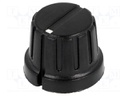 Knob; with flange; bakelite; Shaft d: 6.35mm; Ø17x15.6mm; black