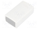 Enclosure: with panel; X: 50mm; Y: 90mm; Z: 32mm; ABS; light grey