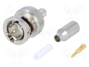 Plug; BNC; male; straight; 93Ω; RG179,RGB VideoKabel; Ømax: 2.8mm
