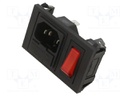 Connector: AC supply; socket; male; 10A; 250VAC; IEC 60320