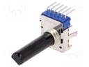 Potentiometer: shaft; 50mW; 10kΩ; ±20%; 300°; for PCB; Shaft: 6mm