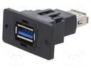 Adapter; USB A socket,both sides; SLIMS; USB 3.0; plastic; 29mm