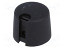 Knob; with pointer; plastic; Shaft d: 6mm; Ø20x16mm; black