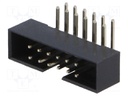 Socket; IDC; male; PIN: 12; angled 90°; THT; gold flash; 2mm