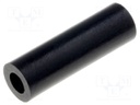 Spacer sleeve; cylindrical; polyamide; L: 16mm; Øout: 5mm; black