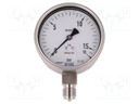 Manometer; Working pressure: 0÷16bar; stainless steel; G 1/2"