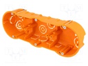 Enclosure: back box; X: 60mm; Y: 204mm; Z: 46mm; plaster embedded