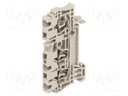 Splice terminal: rail; 2.5mm2; ways: 1; terminals: 3; beige; wemid