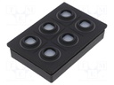 Switch: keypad; Pos: 2/6; 0.03A/24VDC; LED; panel,screw; 6.5N; black