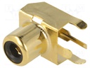 Socket; RCA; female; angled 90°; THT; brass; tinned; on PCBs