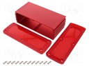 Enclosure: multipurpose; X: 177.6mm; Y: 89mm; Z: 61.1mm; red; UL94V-0