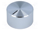 Knob; with pointer; aluminium,plastic; Shaft d: 6mm; Ø22.7x13.1mm