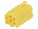 Connector housing; plug; Mini ISO; PIN: 6; yellow