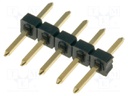 Pin header; pin strips; male; PIN: 5; straight; 2mm; THT; 1x5; B: 3mm