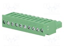 Pluggable terminal block; 5mm; ways: 10; angled; plug; female; 320V