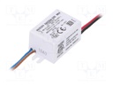 Power supply: switched-mode; LED; 4W; 3÷8VDC; 500mA; 90÷264VAC